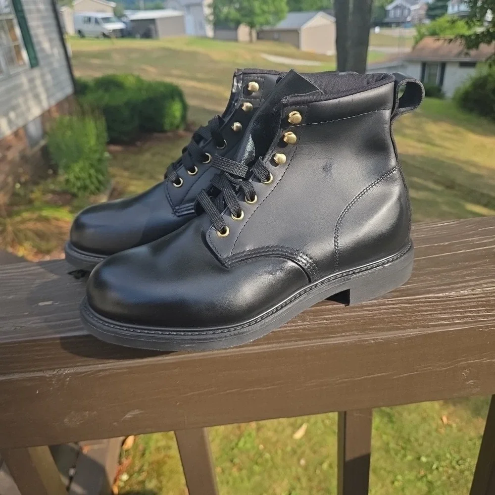 Work‎ American Mason Leather  Men's 6.5 Steel Toe Vibram Sole Weather Welt...